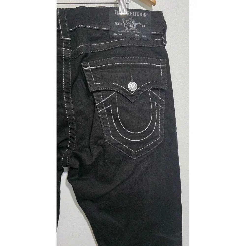 NEW True Religion‎ Jeans Men 34X34 Black Denim Pants Geno Relaxed Slim Straight